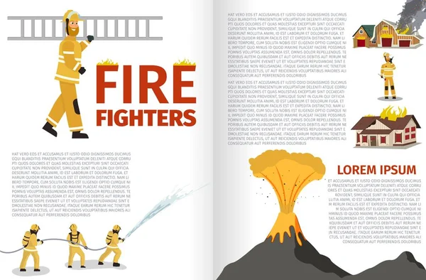 Illustration vectorielle Dessin animé Extinction d'incendie — Image vectorielle