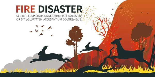 Illustration Dessin animé Animal s'échappant du danger — Image vectorielle