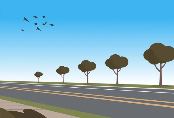 Vektorové ilustrace kreslené automobilové dálnice — Stockový vektor
