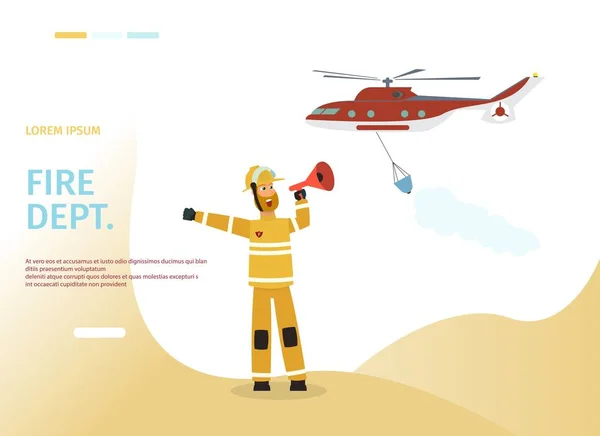 Векторна ілюстрація мультфільм концепція пожежник — стоковий вектор