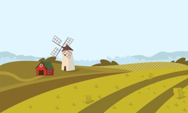 Kırsal manzara tarım vektör kavramı görüntü