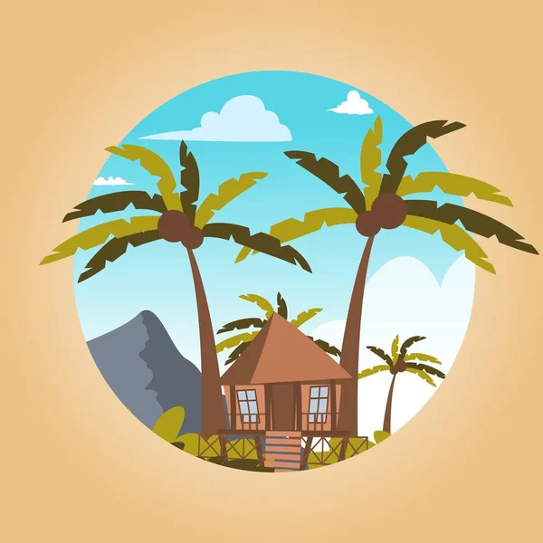 Διανυσματική εικόνα σχεδίασης το μπανγκαλόου βρίσκεται το νησί — Διανυσματικό Αρχείο