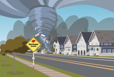 Bir yıkıcı kasırga vektör çizim