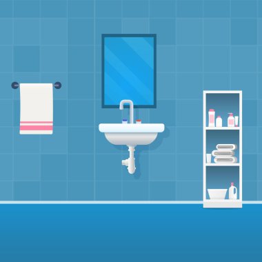 Vektör illüstrasyon kavramı banyo iç