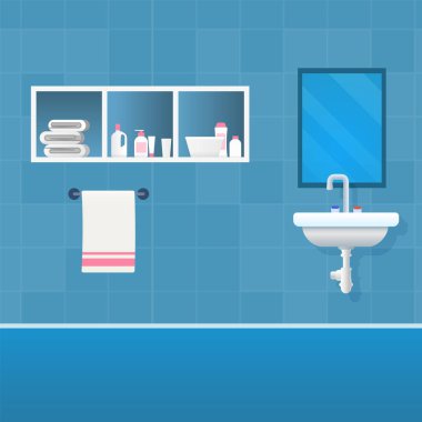 Vektör illüstrasyon kavramı banyo iç