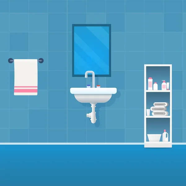 Vector Illustration Concept Salle de bain Intérieur — Image vectorielle