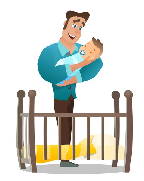 Vector Cartoon afbeelding Concept gelukkige vader — Stockvector