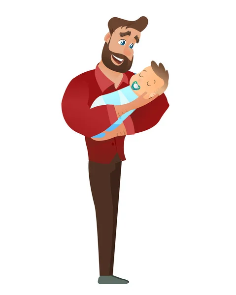 Vector caricatura ilustración concepto feliz padre — Vector de stock