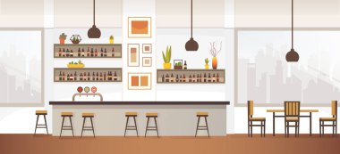 Boş Bar veya Pub iç düz vektör çizim