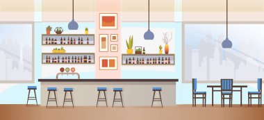 Boş Bar veya Pub iç düz vektör çizim