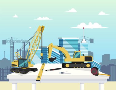 Vektör kavramı Modern şehir inşaat binalar