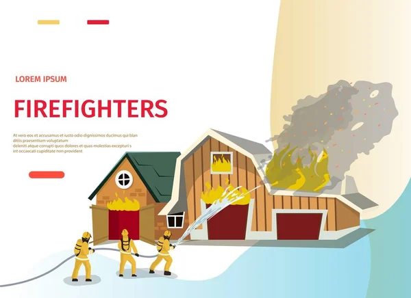 Wektor ilustracja kreskówka koncepcja strażak — Wektor stockowy
