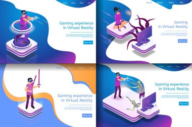 İzometrik çizimde sanal eğlence ayarla