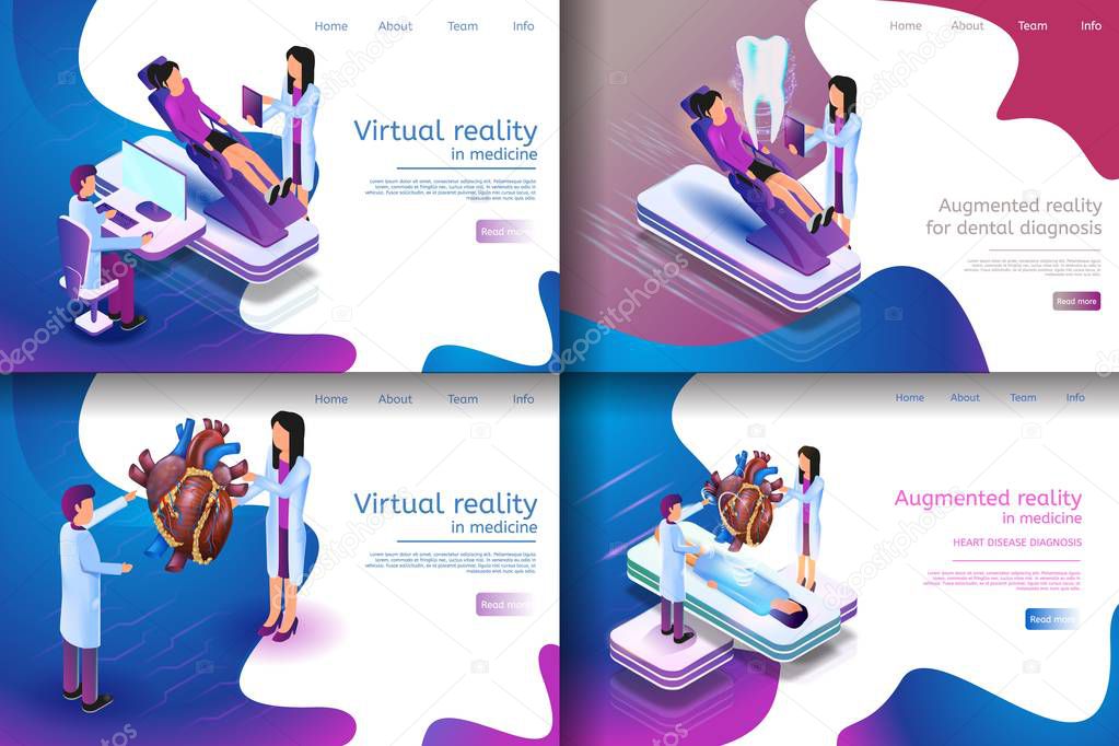 Isometric Illustration Virtual Medical Research