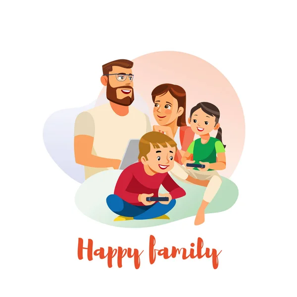 Happy Family uitgaven tijd samen Vector Concept — Stockvector