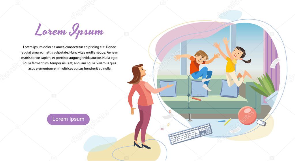 Parenting Startup Landing Page Vector Template