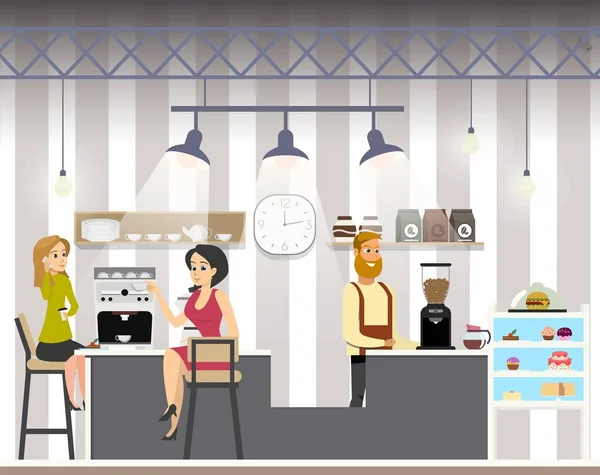 Biznes kobieta pić kawy w Cafe — Wektor stockowy