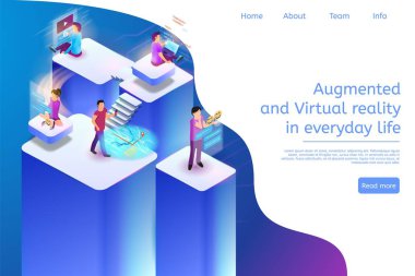 Günlük yaşamda artar ve sanal gerçeklik 3d