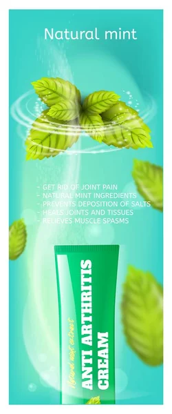Banner Anti artritis crème natuurlijke Mint Extract — Stockvector