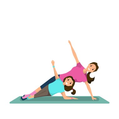 Mutlu kadın ve çocuk Fitness eğitimi