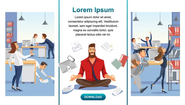 Evenwicht in multitasken Office werk Vector webbanner — Stockvector