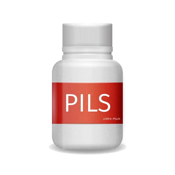 Imagen Embalaje Pils analgésicos Fondo blanco — Vector de stock