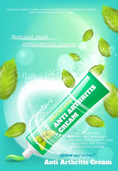 Banner Anti artritis crème natuurlijke Mint Extract — Stockvector