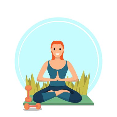 Sabah egzersiz Fitness mutlu kız Şehir Parkı