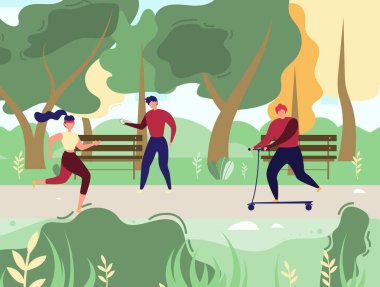 Dinlenme ve spor Park vektör yapmak insanlar