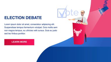 Resimde adam sahne siyasi seçim tartışması