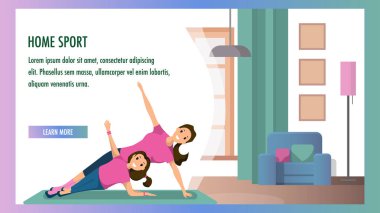 Anne ve kızı Fitness ev iç nişanlı