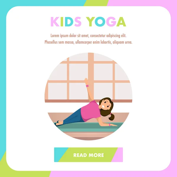 Happy Child Engagement Fitness Studio Enfants Yoga — Image vectorielle