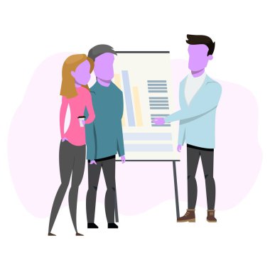 Karakter çift Freelancer için sunu yapma
