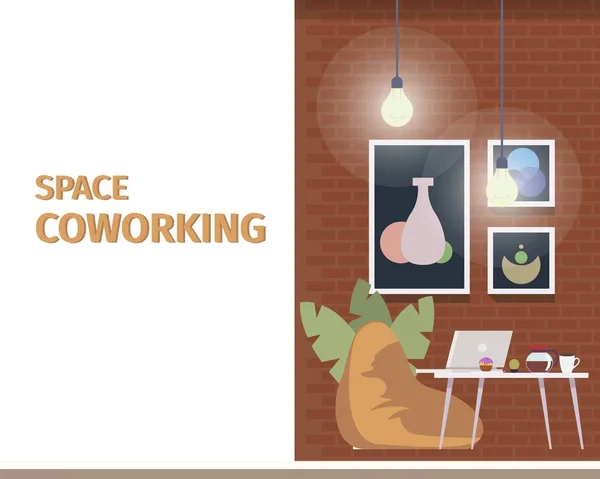 Espacio de coworking creativo para empresas independientes — Archivo Imágenes Vectoriales