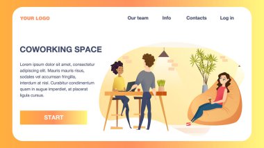 Serbest karakter dinlenme ve iş yerinde Coworking
