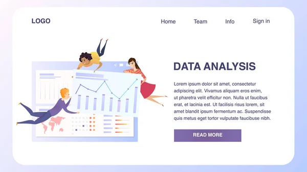 Business Data Analysis Grath Teamwork Website — Stock vektor
