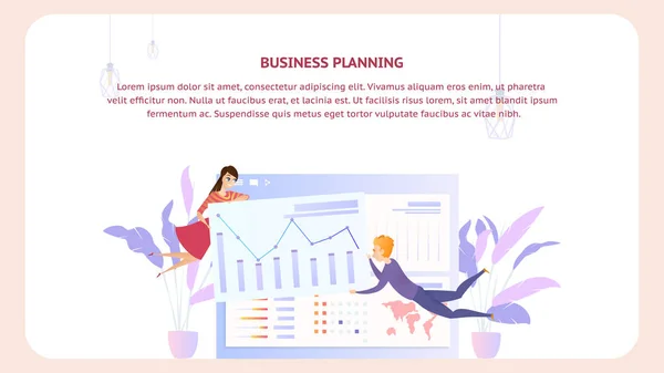 事業計画分析ドキュメント デザイン バナー — ストックベクタ