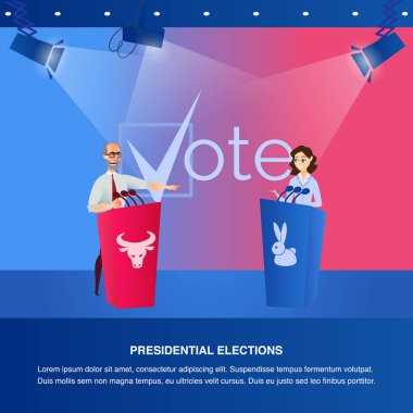 Afiş illüstrasyon tartışma cumhurbaşkanlığı seçimleri