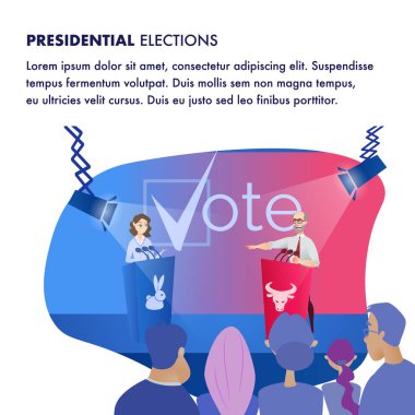 Resimde iki Candidat cumhurbaşkanlığı seçimleri
