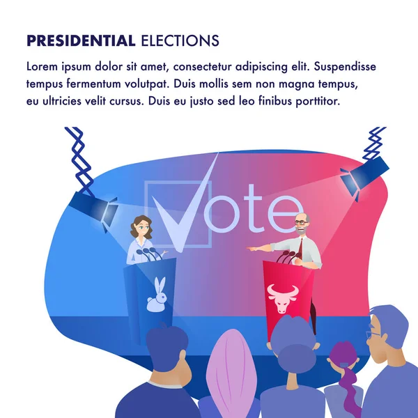 Resimde iki Candidat cumhurbaşkanlığı seçimleri — Stok Vektör
