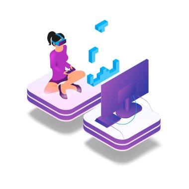 İzometrik görüntü oyun 3D sanal gerçeklik