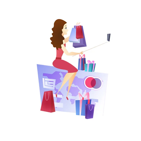 Modelo de elemento de Design de site de compras online — Vetor de Stock