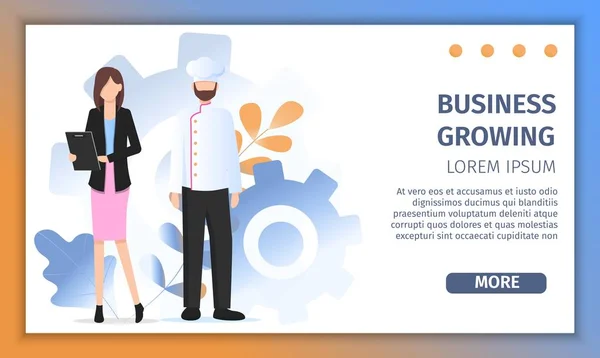 Restaurant Chef Business Growth Solution Succès — Image vectorielle