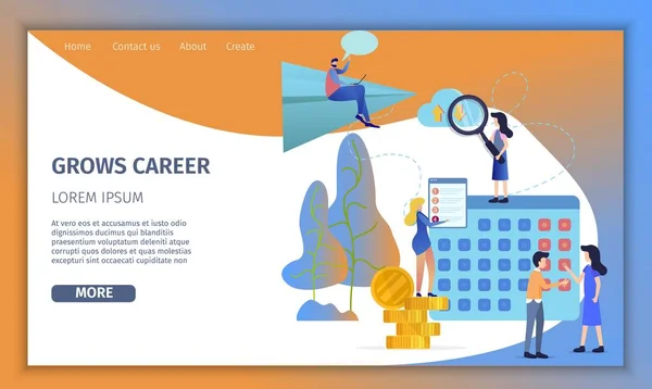 Business Man Grow Up Corporate Career Banner — Vector de stoc