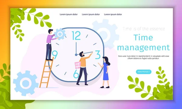 Organisation de gestion du temps de travail Bannière vectorielle — Image vectorielle