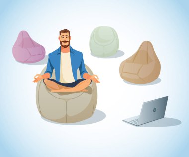 Çanta sandalye karikatür vektör içinde meditasyon serbest meslek