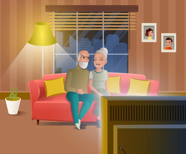 Emeklilik mutlu insanların vektör kavramı karikatür — Stok Vektör