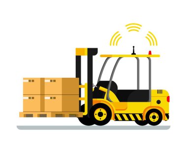 Sarı otomatik teslimi Forklift araç kutusu dolu