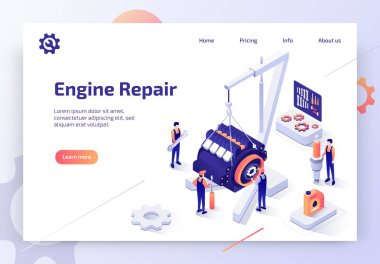 Otomobil tamir servisi izometrik vektör web sitesi