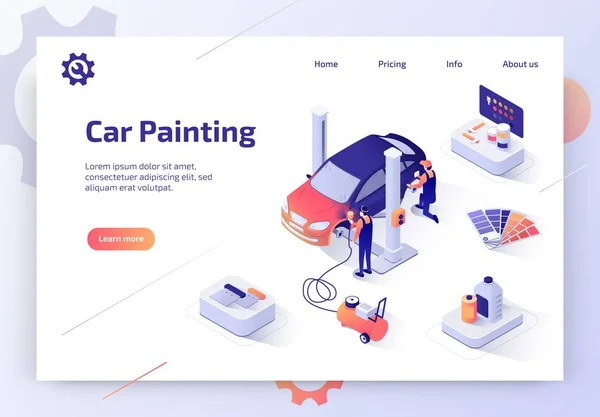 車塗装サービス等尺性ベクター サイト — ストックベクタ